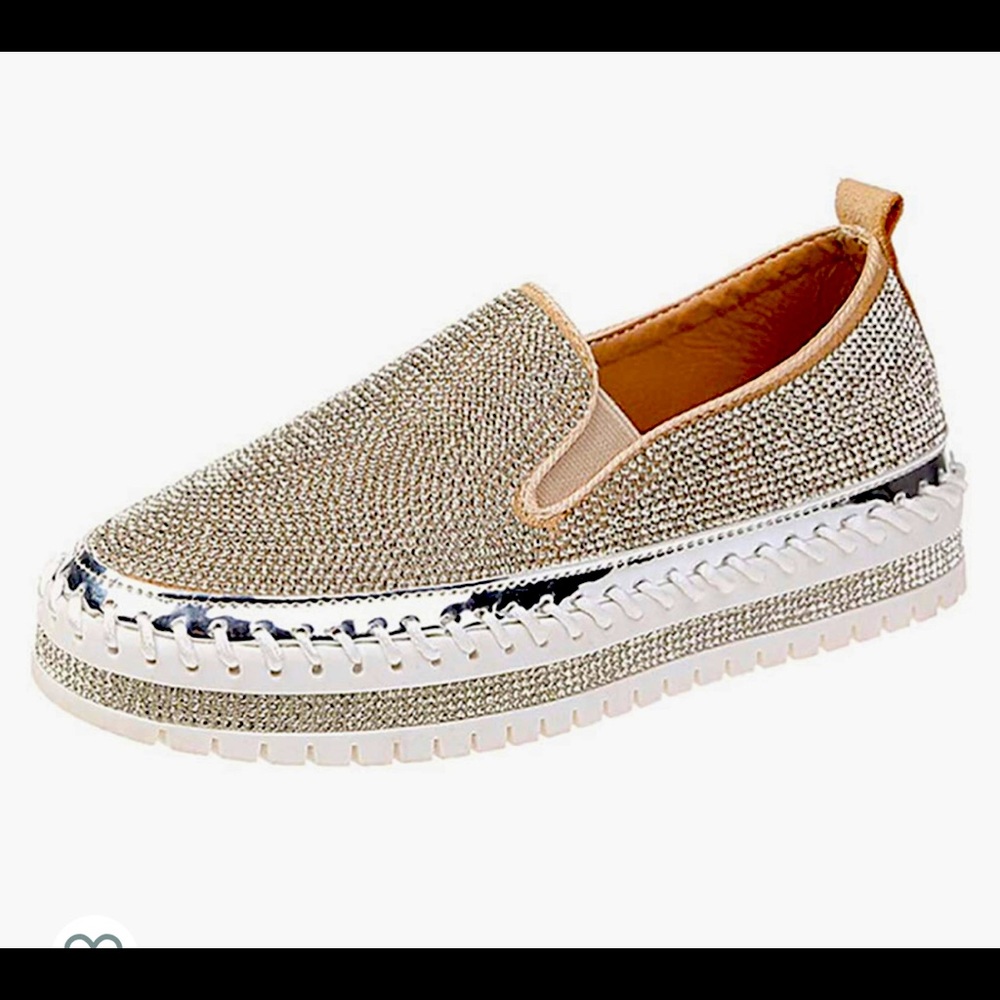 Brand new rhinestone slip on shoes. Size 8